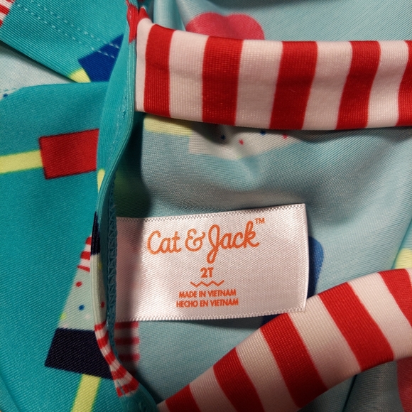 🎁5/$25-2T teal tankini two piece bathing suit,  popsicle pattern - Picture 7 of 10